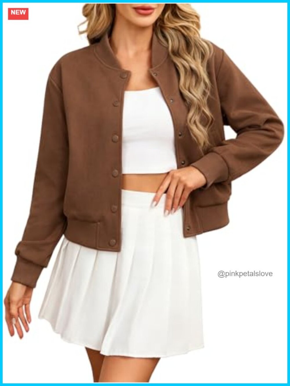Faux Suede Cropped Bomber Jacket Button Down Casual Coat Short Varsity Jacket